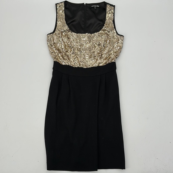Gianni Bini dress size 2 Sequin Gold Black - Picture 3 of 6